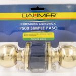 CERRADURA POMO CILIND. PASO P-500 DAUMER BLISTER US3 BRONCE BRILLANTE