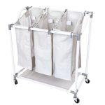 CARRO 3 CANASTOS PARA ROPA CON RUEDAS