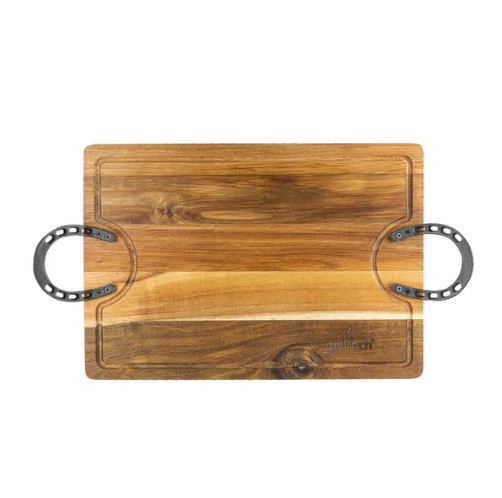 410901696 TABLA RUSTICA CON HERRADURAS PARRILLERO 40x26x1,8CM GRILLTECH - Imagen 1