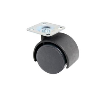 RUEDA PLASTICA C/PLACA TIPO YO-YO 40 MM BL