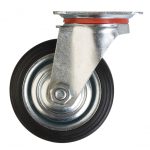RUEDA GOMA C/BASE GIRATORIA 3 '' LLANTA METALICA