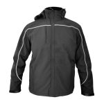 CHAQUETA SOFTSHELL NEGRA C/GORRO DESMONTABLE NEGRO CABURGA