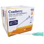 AGUJA HIPODERMICA 21G X 1 1/2 CAJA X 100 UN. CRANBERRY