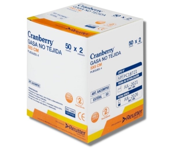 AACOMP50.jpg GASA NO TEJIDA ESTERIL 5X5 X 2 UN.CJ X 50 - Imagen 1