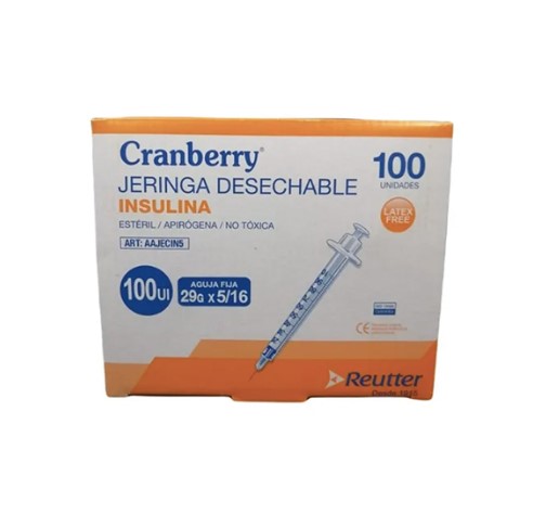 AAJECIN5.jpg JERINGA INSULINA 29G X 5/16 CJX100 CRANBERRY - Imagen 1