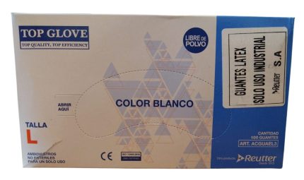 GUANTES LÁTEX SIN POLVO TALLA L TOP GLOVE NO MEDICO
