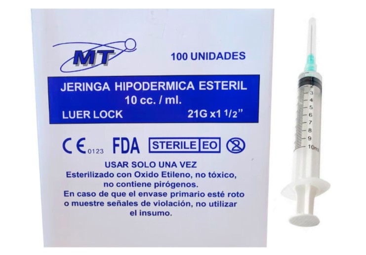 JE-MT-0004.jpg JERINGA LUER LOCK 10CC 21G X 1 1/2 CJX100 MT - Imagen 1