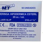 JERINGA LUER SLIP 20CC 21G X 1 1/2 CJX50 un Marca MT