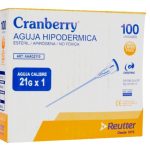 AGUJA HIPODÉRMICA 21G X 1 CAJA X 100 UN. CRANBERRY