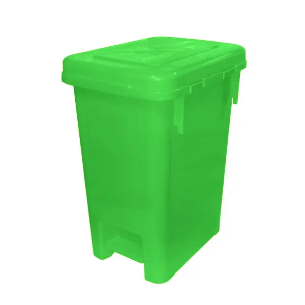 Basurero-plastico-con-tapa-y-pedal-20-litros-Verde Basurero Plástico 40 litros con Pedal Central / Colores - Imagen 1